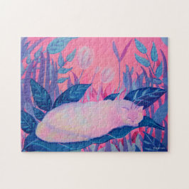 Quebra-cabeça Gato-de-lata-rosa-púrpura-azul Fantasia