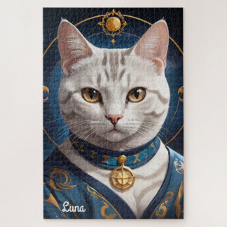 Quebra-cabeça Gato de Shorthair Regente Americano Vestido de Azu