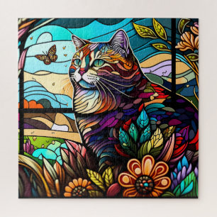 Quebra-cabeça Gato De Vidro Mantido