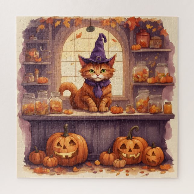 Quebra-cabeça gato do halloween #3 puzzle (Vertical)