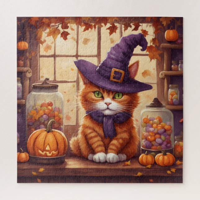 Quebra-cabeça gato do halloween #4 puzzle (Vertical)