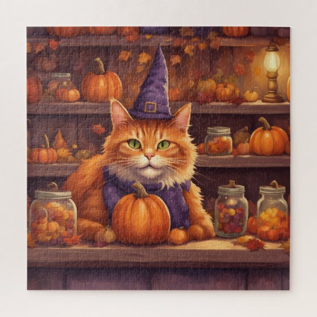 Quebra-cabeça gato do halloween #9 puzzle (Vertical)