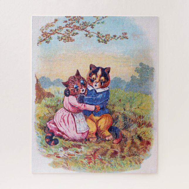 Quebra-cabeça Gato dos Amantes (Emoção Forte), Louis Wain (Vertical)