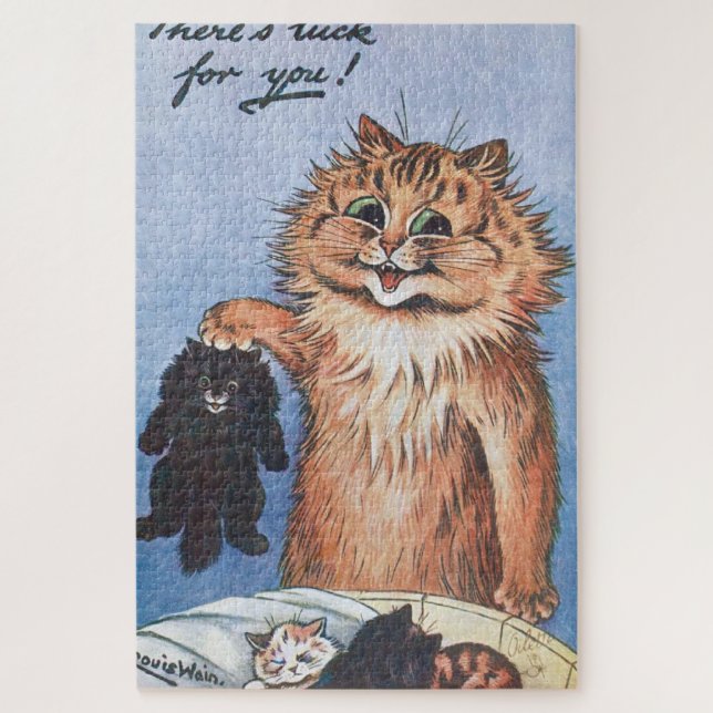 Quebra-cabeça Gato e Gatinhos, Louis Wain (Vertical)
