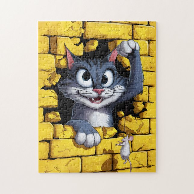 Quebra-cabeça Gato e rato. (Vertical)