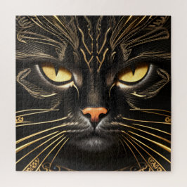 Quebra-cabeça Gato Ébano e Dourado