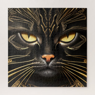 Quebra-cabeça Gato Ébano e Dourado