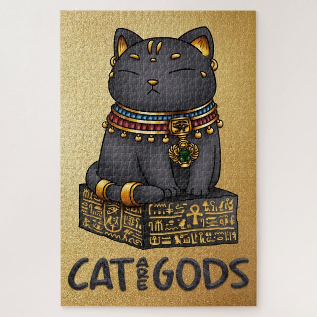 Quebra-cabeça Gato Egípcio Deus Bastet Cat são Deuses (Vertical)