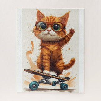 Quebra-cabeça Gato Em Skate