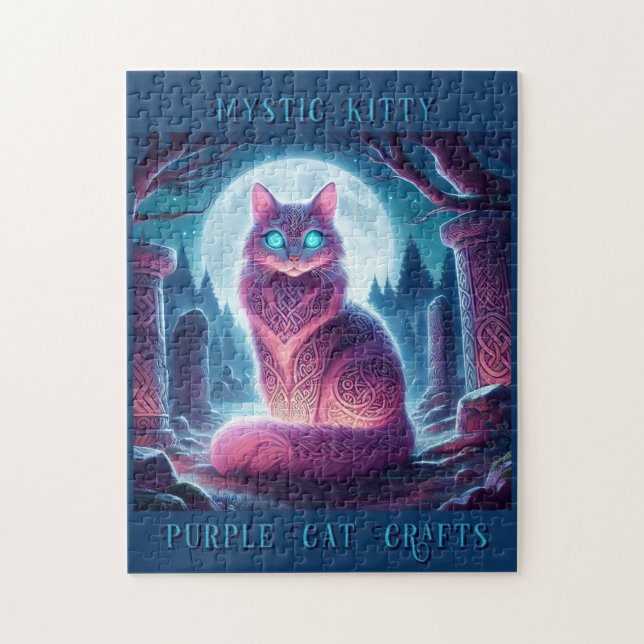 Quebra-cabeça Gato Fofo Celta Místico (Vertical)