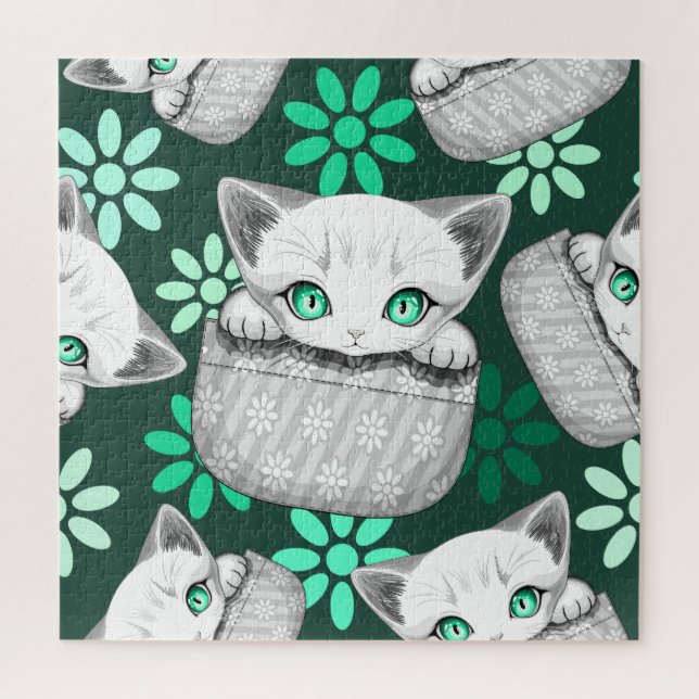 Quebra-cabeça Gato, Gato, Gato e Playaking de uma Bolsa (Vertical)