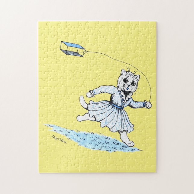 Quebra-cabeça Gato Jogando pipa, Louis Wain (Vertical)