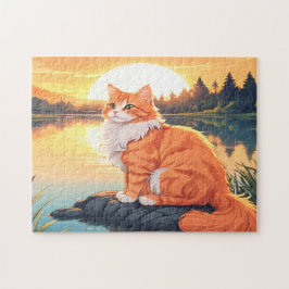 Quebra-cabeça Gato Laranja e Branco