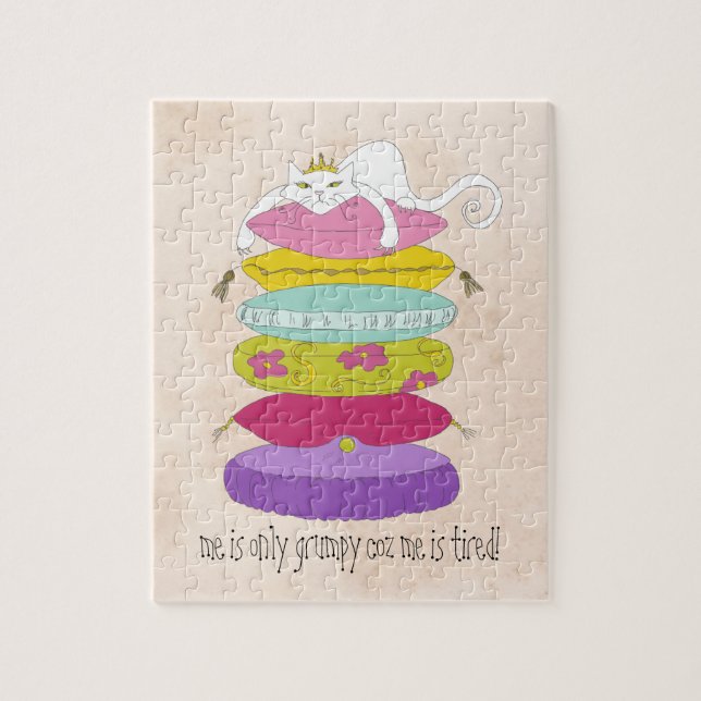 Quebra-cabeça Gato mal-humorado da princesa e os desenhos (Vertical)