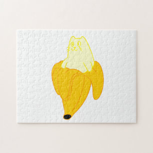Quebra-cabeça Gato na banana - Escolher cor de fundo