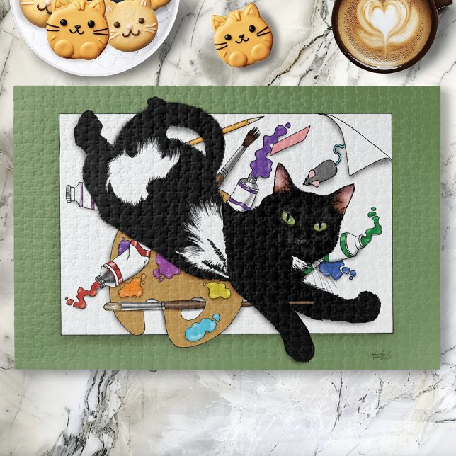 Quebra-cabeça Gato Negro do Artista (Criador carregado)