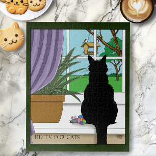 Quebra-cabeça Gato Negro Olhando Para A Janela