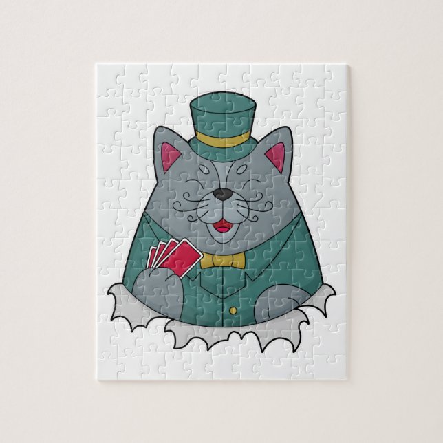 Quebra-cabeça Gato no Poker com cartões Poker (Vertical)