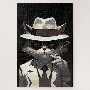 Quebra-cabeça Gato Noir Legal: Felino Suave e Misterioso