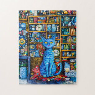 Quebra-cabeça Gato pela Prateleira Colorida