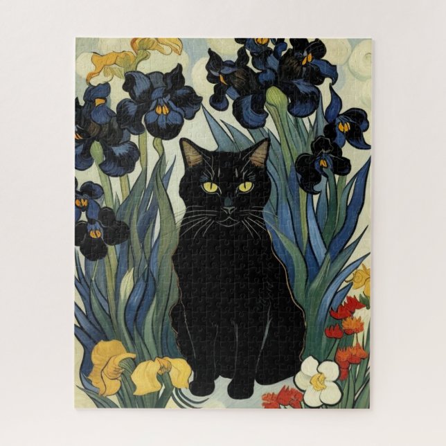 Quebra-cabeça Gato Preto Com Íris (Vertical)