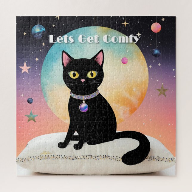 Quebra-cabeça Gato Preto - Vamos nos Sentir Confortáveis (Vertical)
