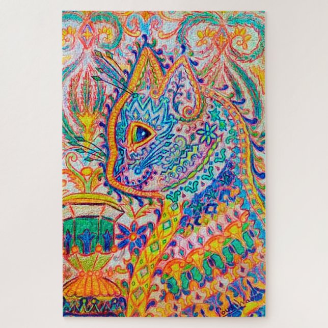 Quebra-cabeça Gato Psicodélico, Louis Wain (Vertical)
