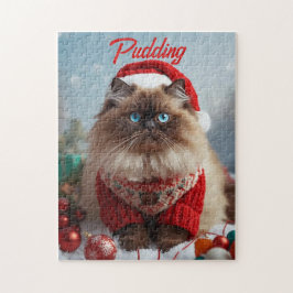 Quebra-cabeça Gato Ragdoll de Natal Aconchegante Personalizado