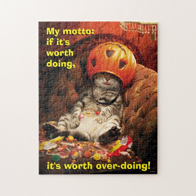 Quebra-cabeça Gato Sob Balde De Doces (Vertical)