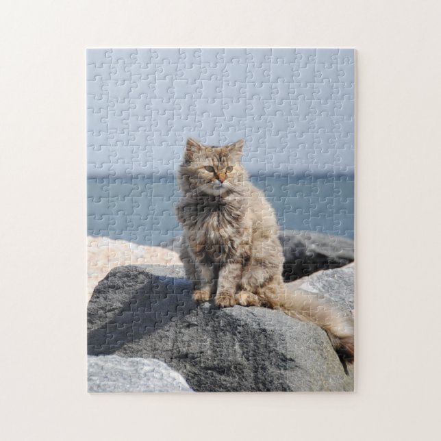 Quebra-cabeça Gato soprando ao mar (Vertical)