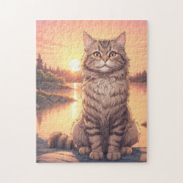 Quebra-cabeça Gato Tabby Cinza