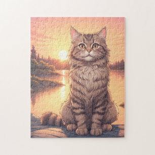 Quebra-cabeça Gato Tabby Cinza