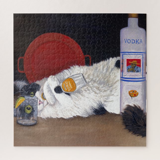 Quebra-cabeça Gato Tuxedo de Cabelo Longo (Vertical)