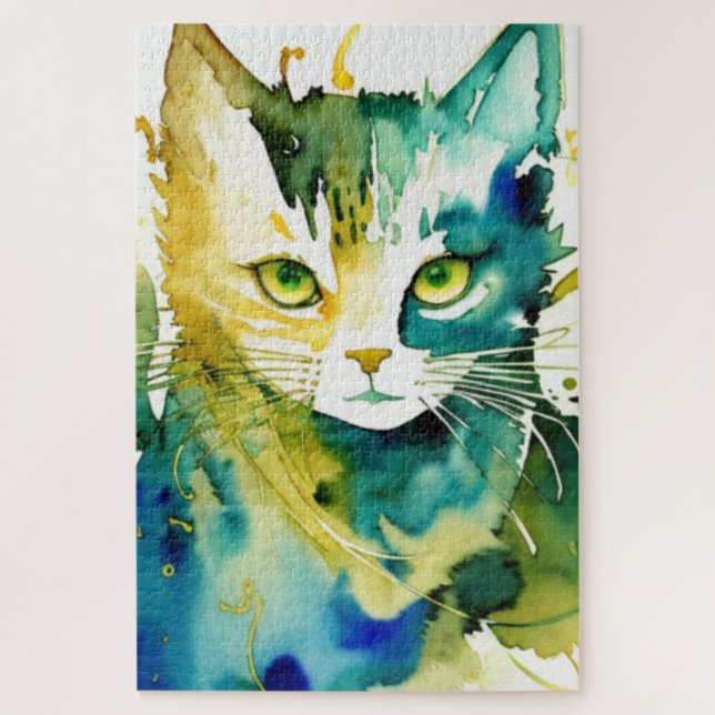 Quebra-cabeça Gato Verde (Vertical)