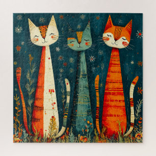 Quebra-cabeça Gatos coloridos fofos