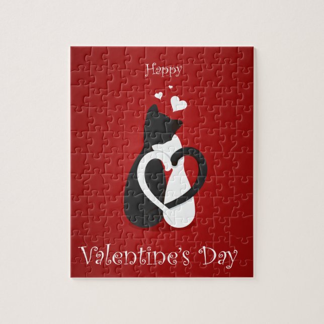 Quebra-cabeça Gatos Dias de os namorados bonitos amam (Vertical)