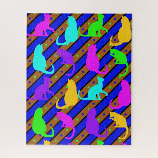 Quebra-cabeça Gatos e polkadots Coloridos (Vertical)