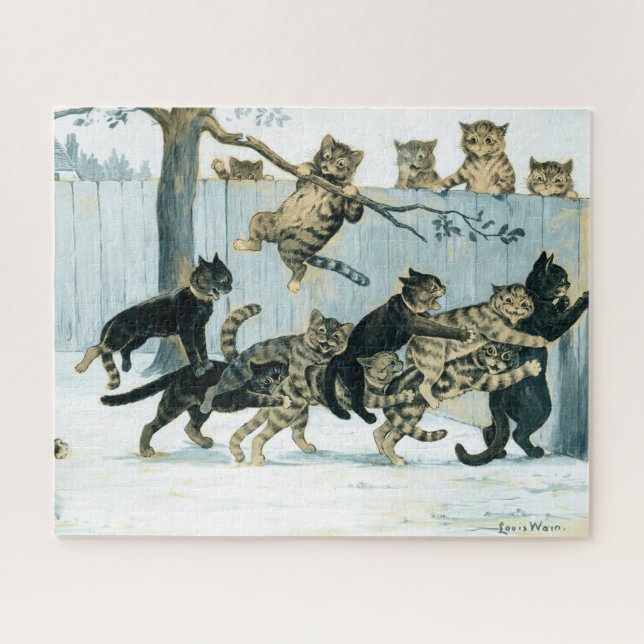 Quebra-cabeça Gatos em Play por Louis Wain (Horizontal)