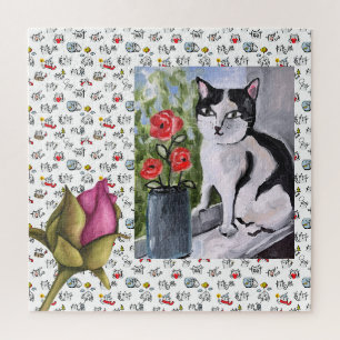 Quebra-cabeça Gatos engraçados, leite e magia.