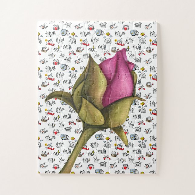 Quebra-cabeça Gatos engraçados, leite e magia. (Vertical)