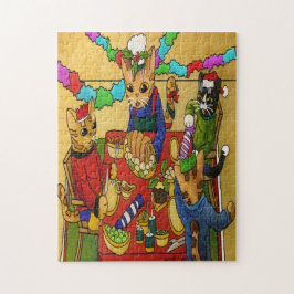 Quebra-cabeça Gatos Jantes de Natal Britânicos