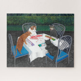 Quebra-cabeça Gatos jogando Mahjong. Meowjongg