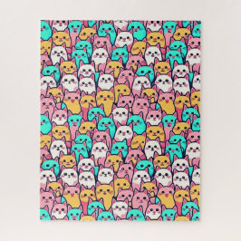 Quebra-cabeça Gatos Minimalistas Reproduzíveis em Pastas Multico