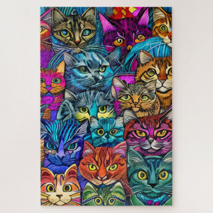 Quebra-cabeça Gatos psicodélicos