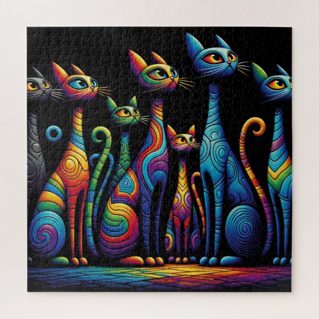 Quebra-cabeça Gatos Vibrantes (Vertical)