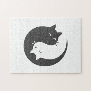 Quebra-cabeça Gatos yin e yang mandala - Escolher cor de fundo