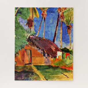 Quebra-cabeça Gauguin - Thatch Hut sob as Palmas