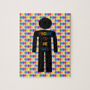 Quebra-cabeça Gay LGBTQ Homem Silhuette e Rainbow Men