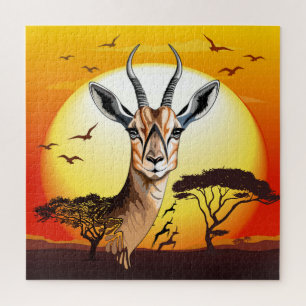 Quebra-cabeça Gazelle African Antelope Wild Animal