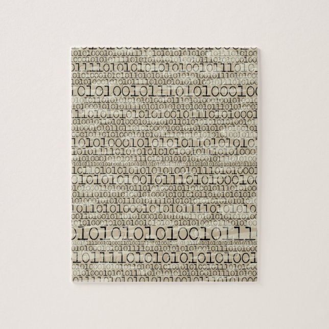 Quebra-cabeça Geek Nerdy do nerd Funky na moda binário retro (Vertical)